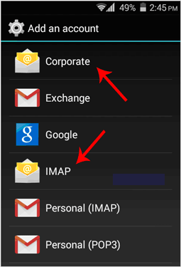 ikon email Perusahaan atau IMAP
